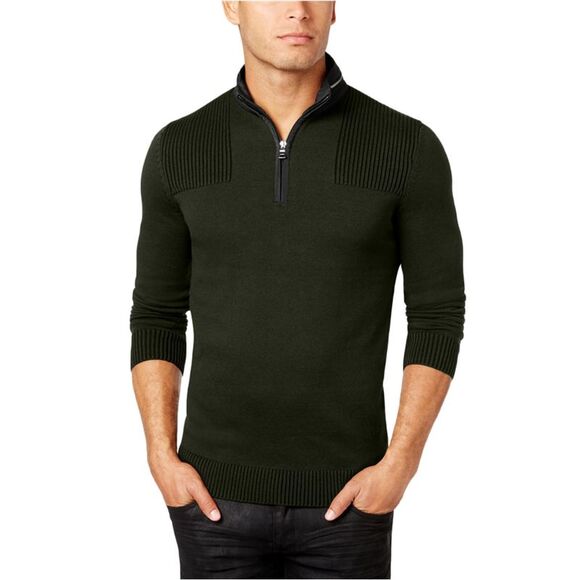 I.N.C Mens Quarter Zip Pullover Sweater, eveningolive, 2XL - Picture 1 of 2